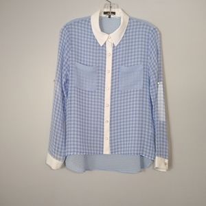 Monteau Women's Sz. Medium Sheer Checkered Top